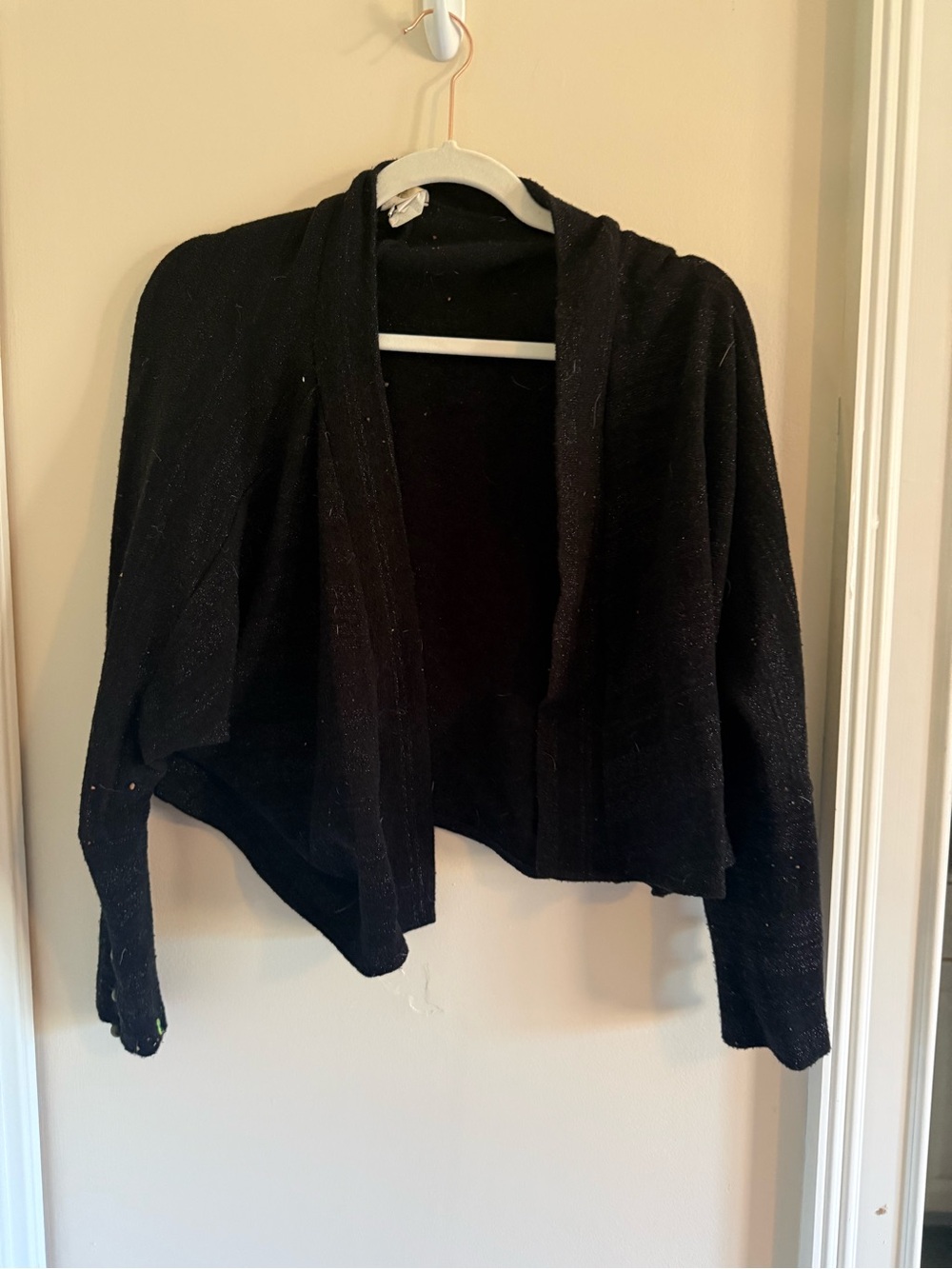 Needle & Thread Black Open-Front Knit Cardigan